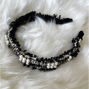 Elegant Headband pearl black